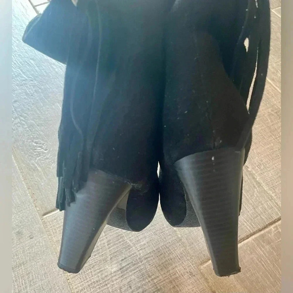 Black Fringe Booties - Picture 6 of 9